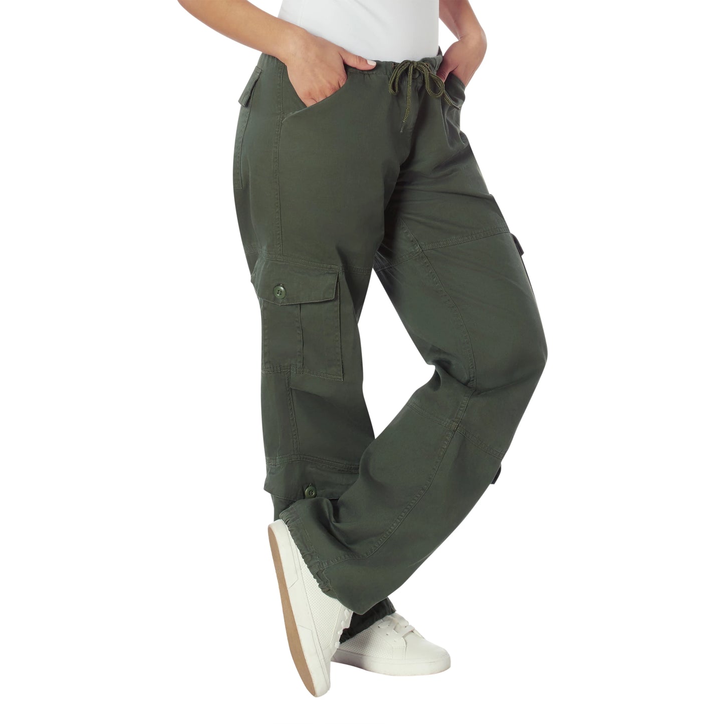 Vintage Womans Paratrooper Pants: Olive Drab