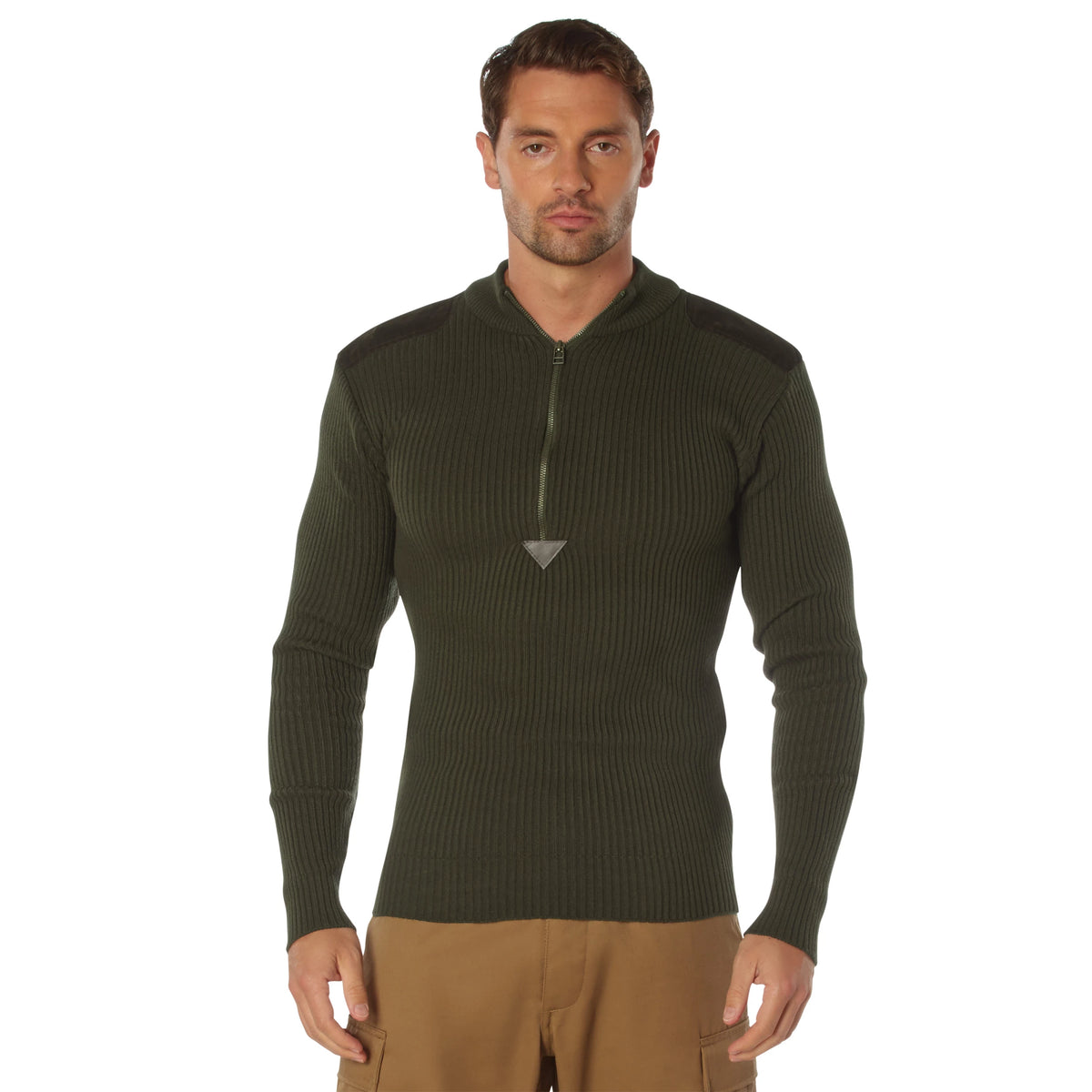 Zip Commando Sweater: Olive Drab