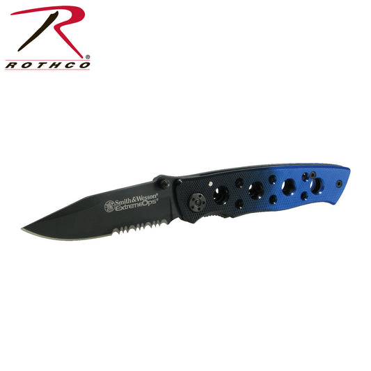 Smith & Wesson: Extreme OPS Folding Knife-Blue Handle