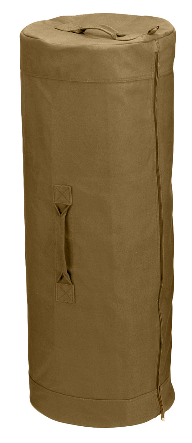 Duffle Bag: Coyote Brown Zipper Canvas