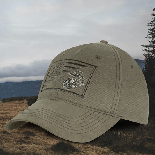 USMC EGA/Flag Cap: Olive Drab