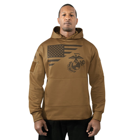 USMC EGA Concealed Carry Hoodie: Coyote Brown