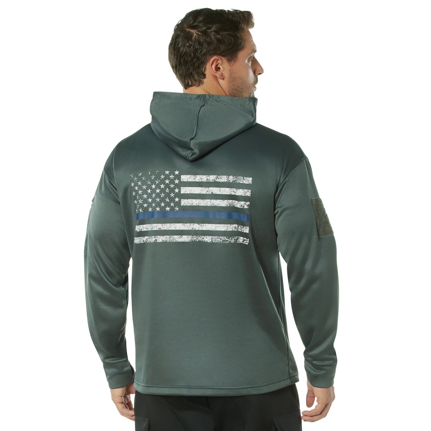 Thin Blue Line Concealed Carry Hoodie-Gun Metal Grey
