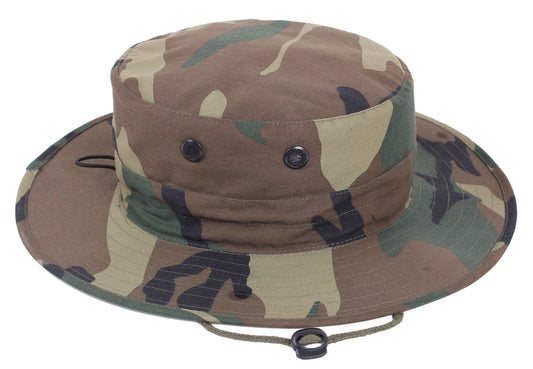 Adjustable Boonie Hat: Woodland Camo