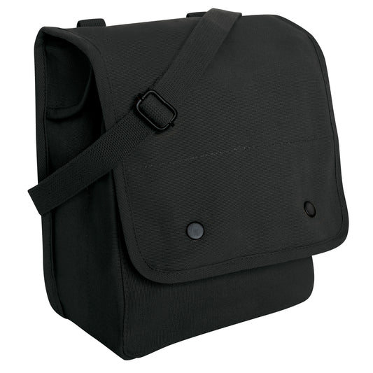 Shoulder Bag: Canvas Map Case Black