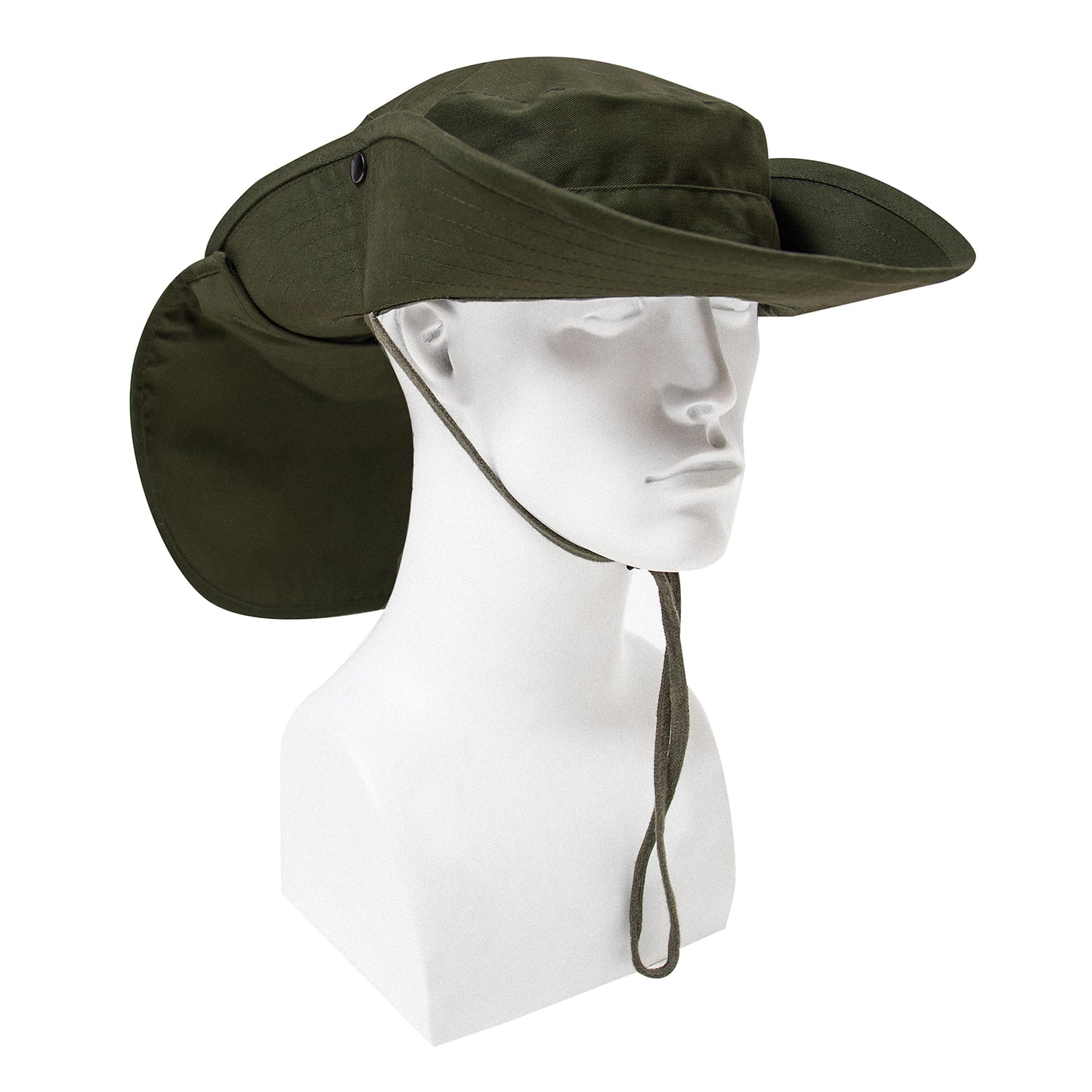 Adjustable Boonie Hat with Neck Cover: Olive Drab
