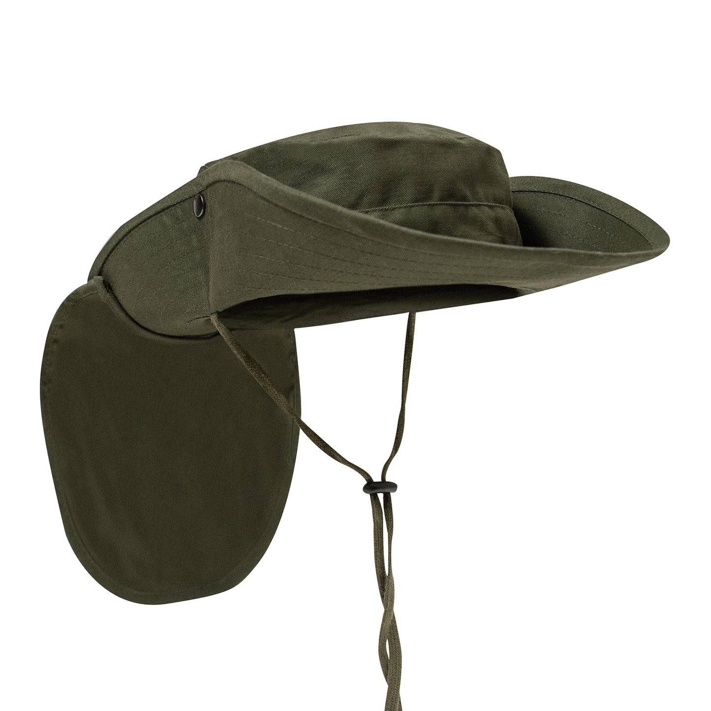 Adjustable Boonie Hat with Neck Cover: Olive Drab