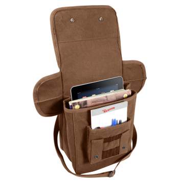 Shoulder Bag: Canvas Map Case: Earth Brown