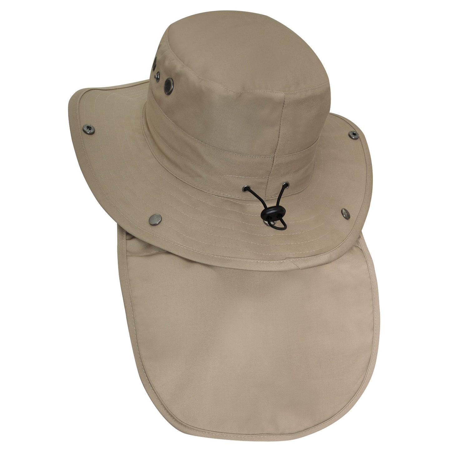 Adjustable Boonie Hat with Neck Cover:Khaki