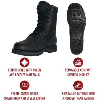 Sierra Sole Tactical Boot: Black 8 inch