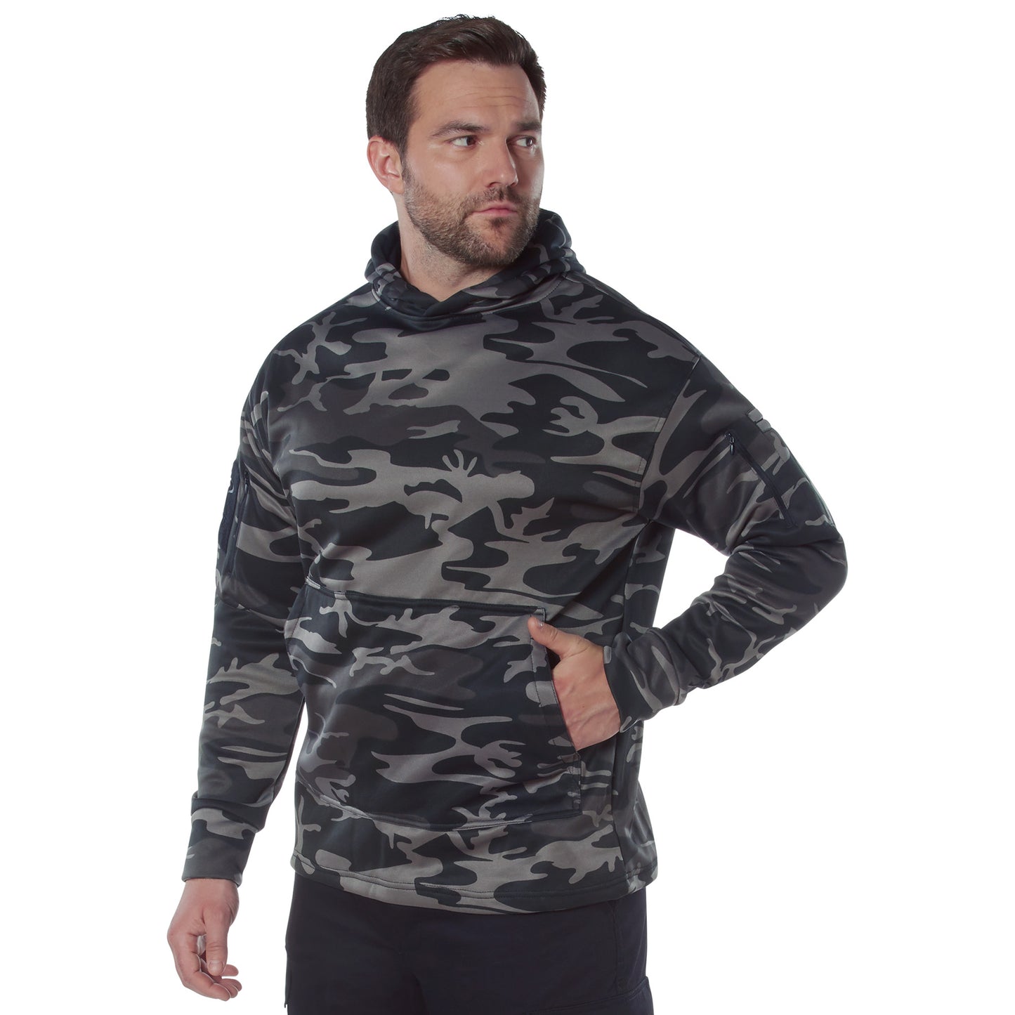 Concealed Carry Hoodie: Black Camo