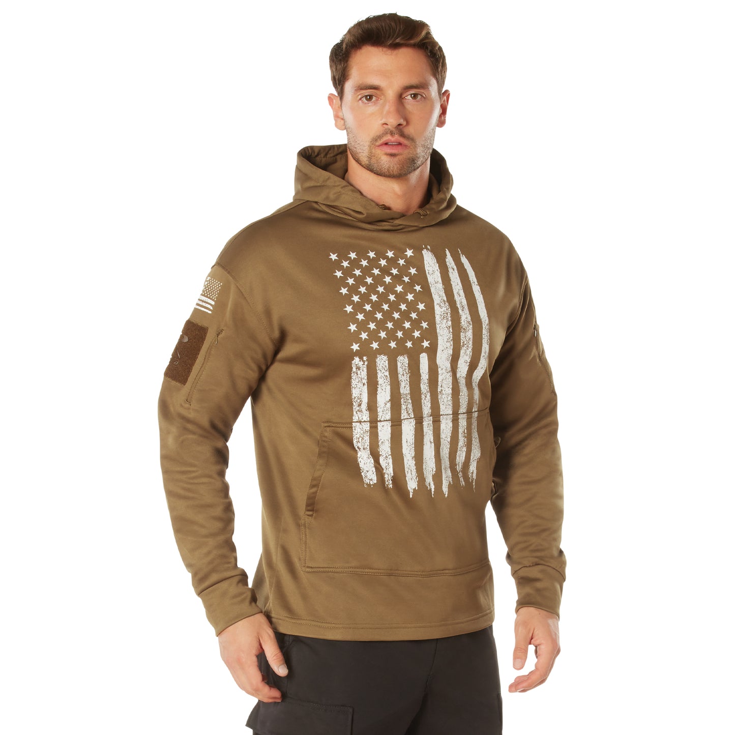 Concealed Carry Flag Hoodie-Coyote Brown