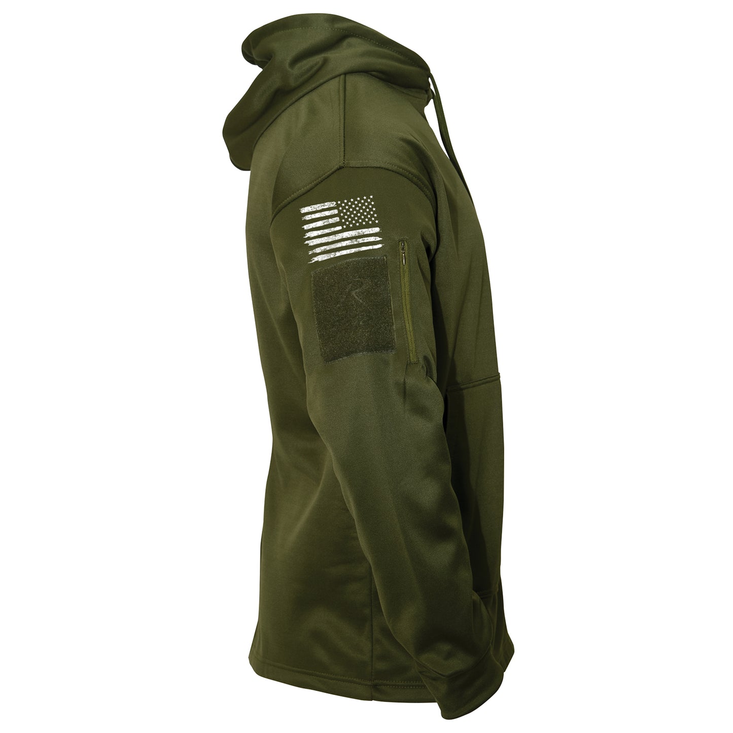Concealed Carry Flag Hoodie: Olive Drab