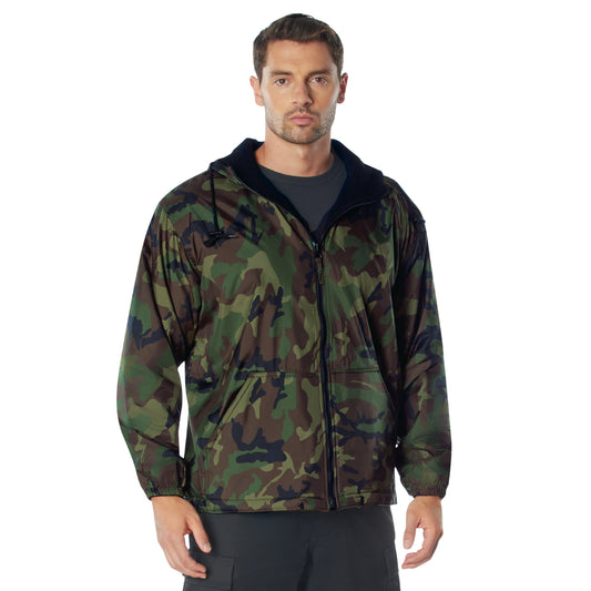 Reversible Fleece Lined Waterproof Jacket: Woodland Camo