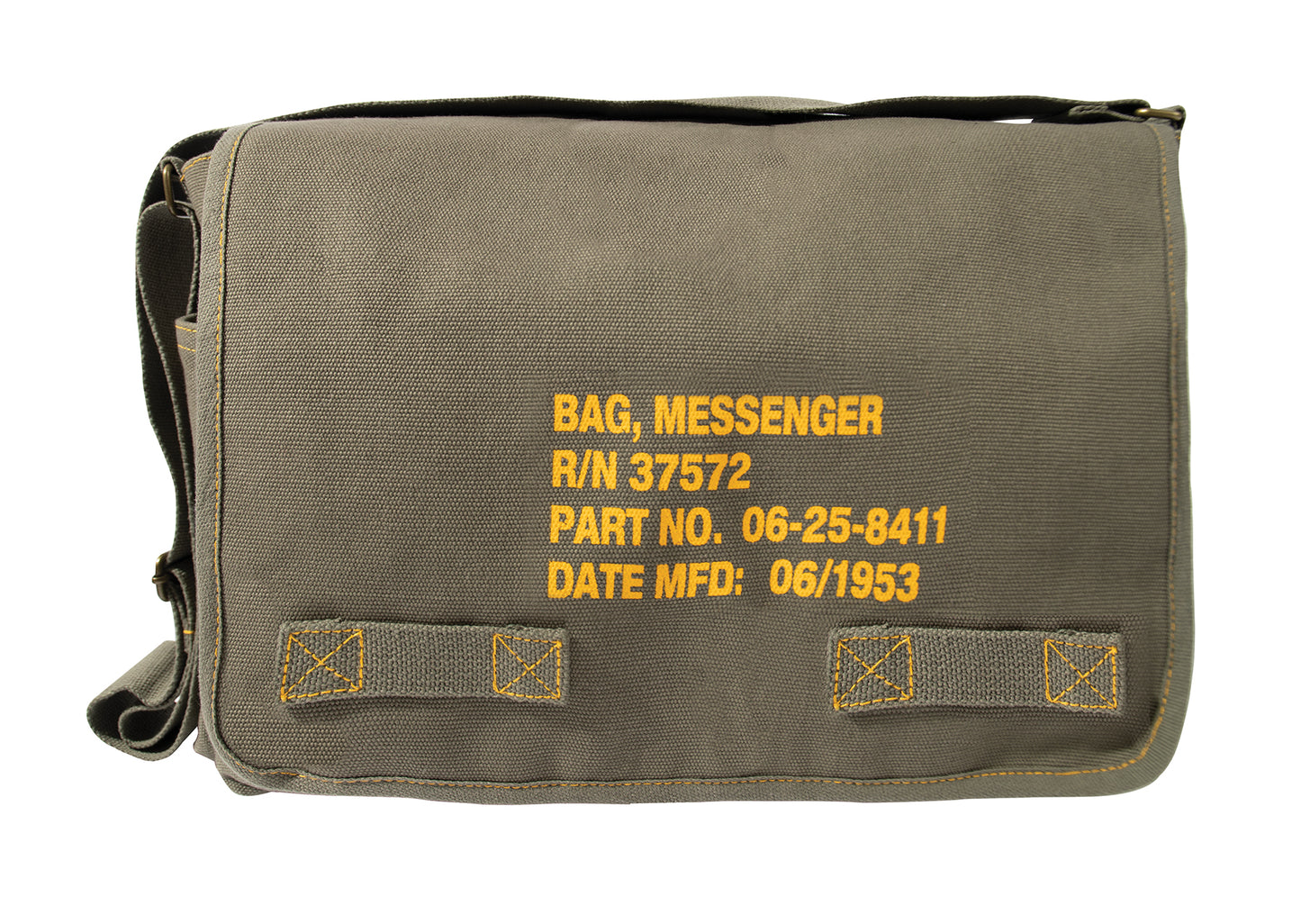 Classic Messenger Bag with Military Stencil: Olive Drab