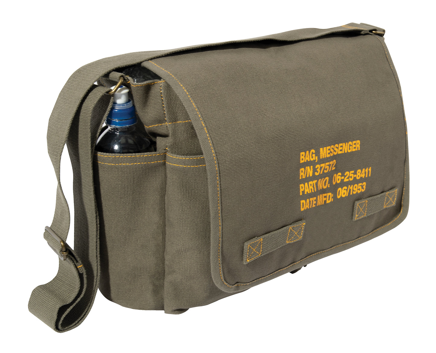 Classic Messenger Bag with Military Stencil: Olive Drab