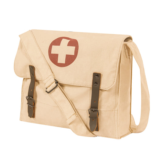 Vintage Medic Bag with Cross: Khaki