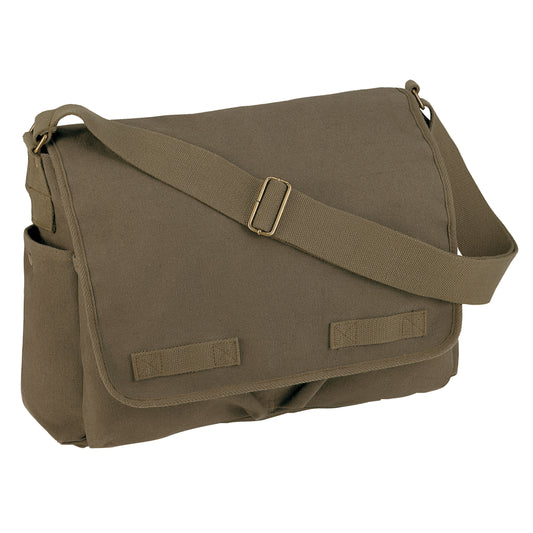 Vintage Classic Messenger Bag: Olive Drab