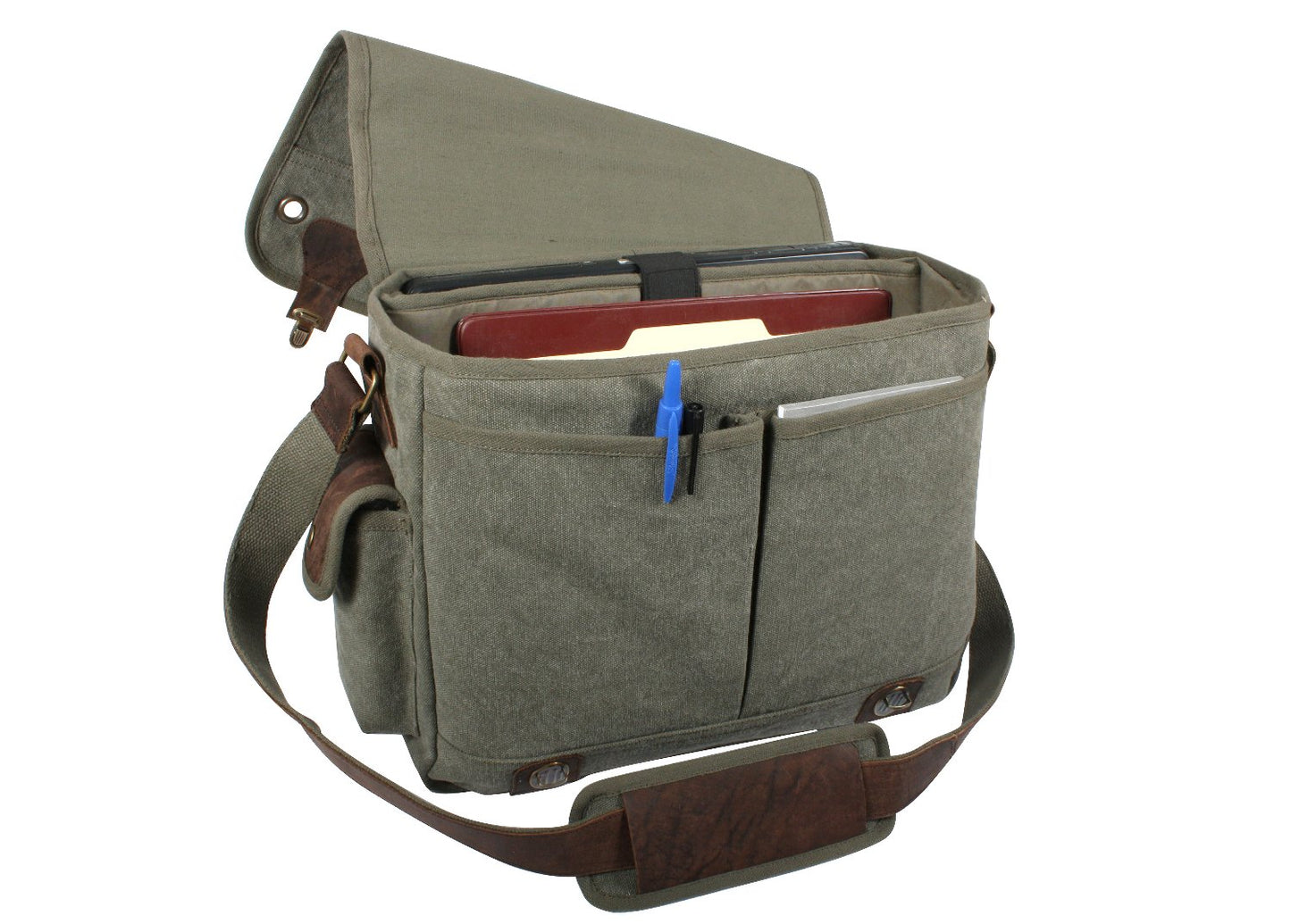 Vintage Trailblazer Laptop Bag: Olive Drab