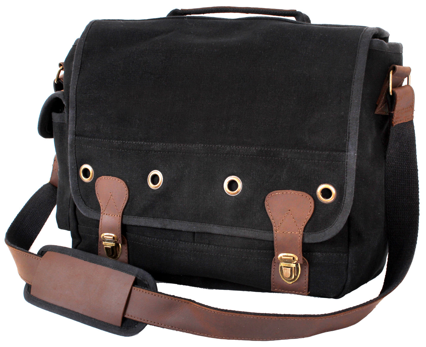 Vintage Trailblazer Laptop Bag: Black