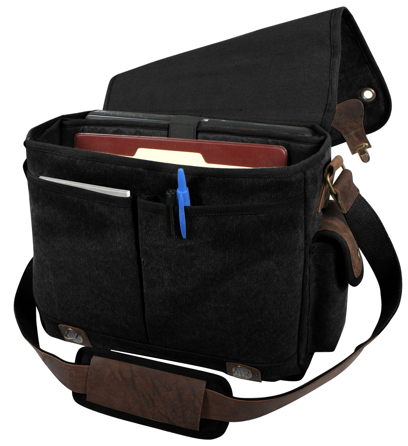 Vintage Trailblazer Laptop Bag: Black
