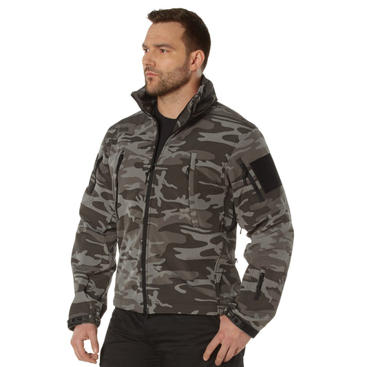 Special OPS Soft Shell Jacket: Black Camo