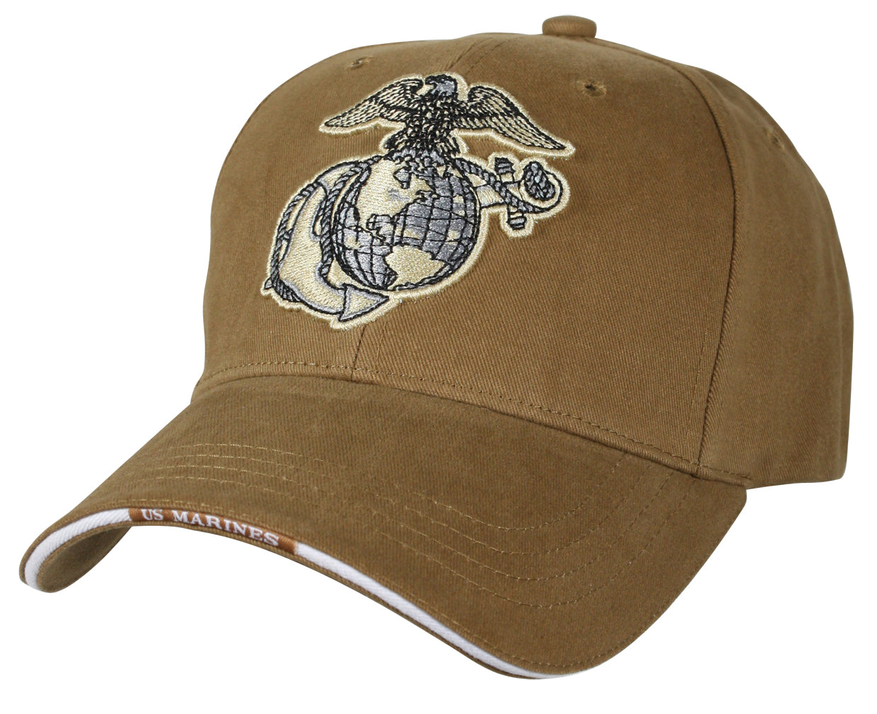 Deluxe Eagle, Globe & Anchor Low Profile Cap: Coyote Brown