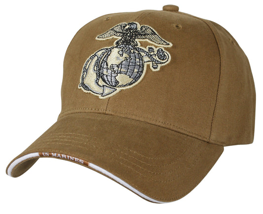Deluxe Eagle, Globe & Anchor Low Profile Cap: Coyote Brown