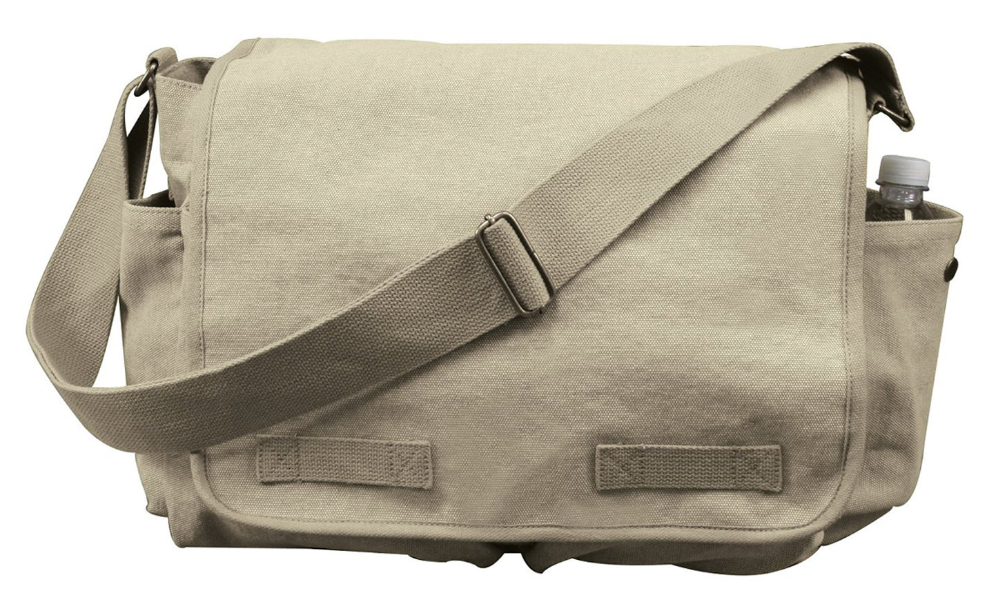 Vintage Washed Canvass Messenger Bag: Khaki