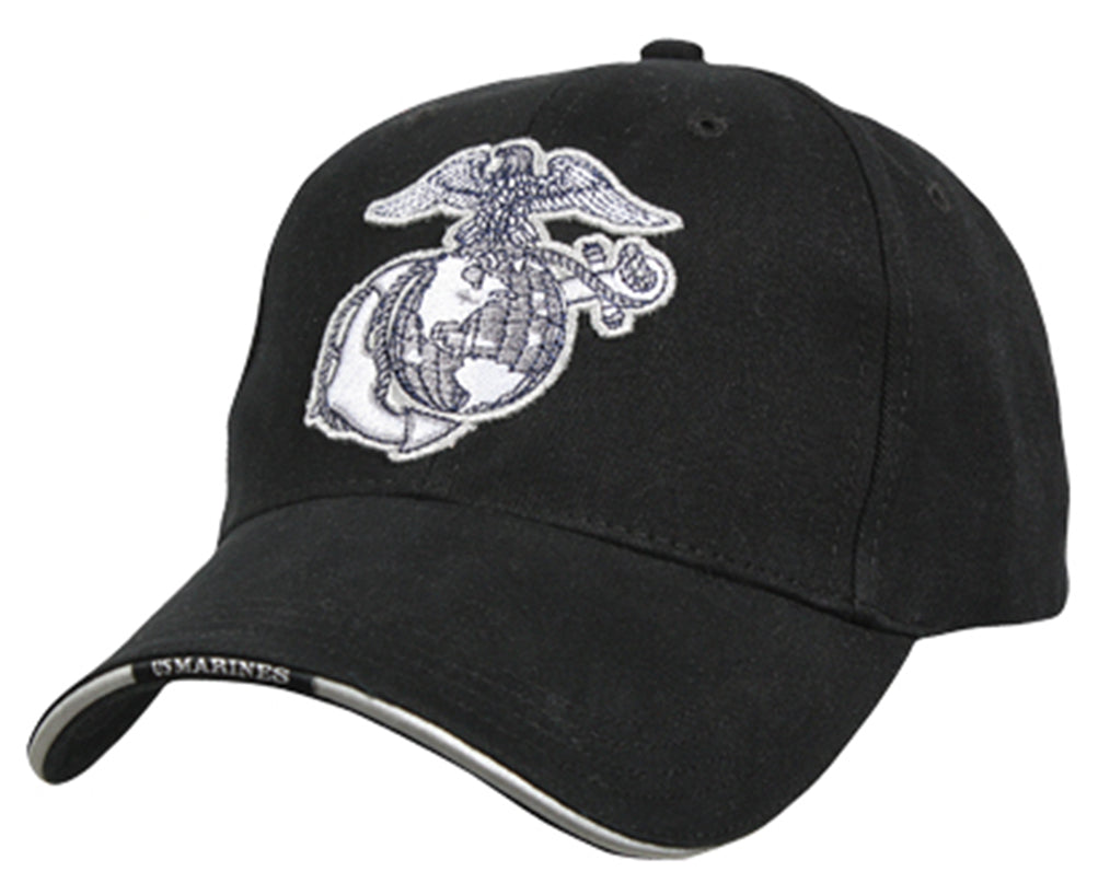 Deluxe Eagle, Globe & Anchor Low Profile Cap: Black