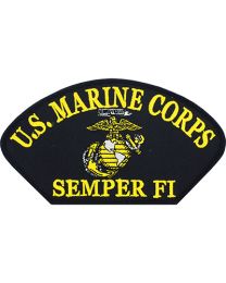 Military Patch: Black USMC Semper Fi Hat Patch
