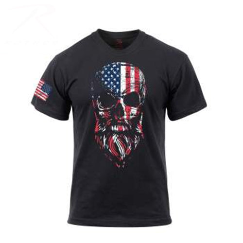military and police store: military and police store: us flag bearded skull