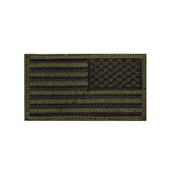 military and police store: military and police store: american flag patch: olive drab /reverse hook back