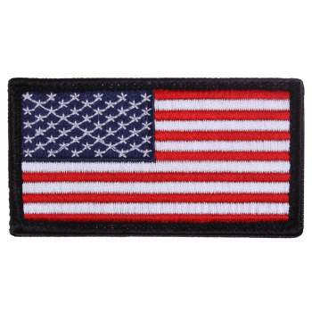 military and police store: military and police store: american flag patch: color with black border/normal hook back