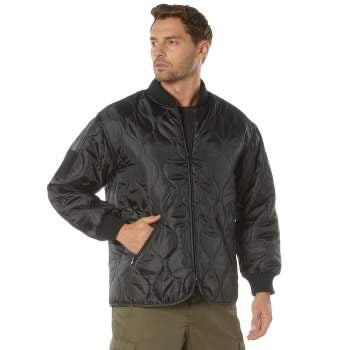 military and police store: military and police store: concealed carry quilted woobie jacket: black