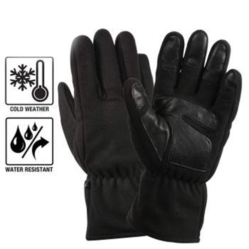 military and police store: military and police store: fleece all weather glove-black