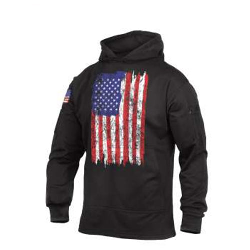 military and police store: military and police store: concealed carry flag hoodie-red, white & blue