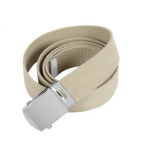 military and police store: military and police store: web belt: khaki with chrome buckle