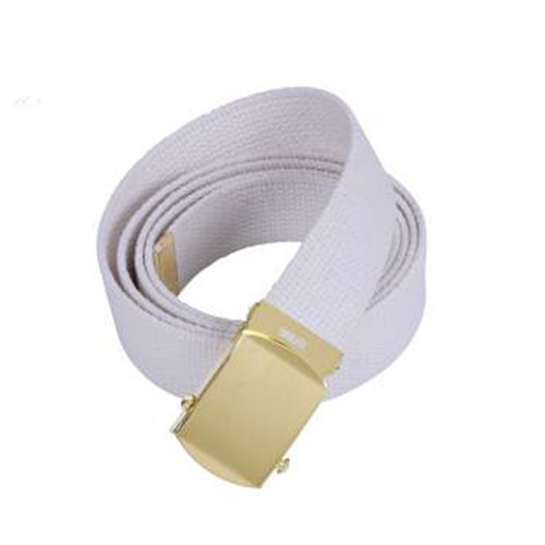 military and police store: military and police store: web belt: white with gold buckle