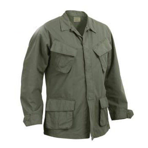 military and police store: military and police store: vintage vietnam era fatigue shirt-olive drab
