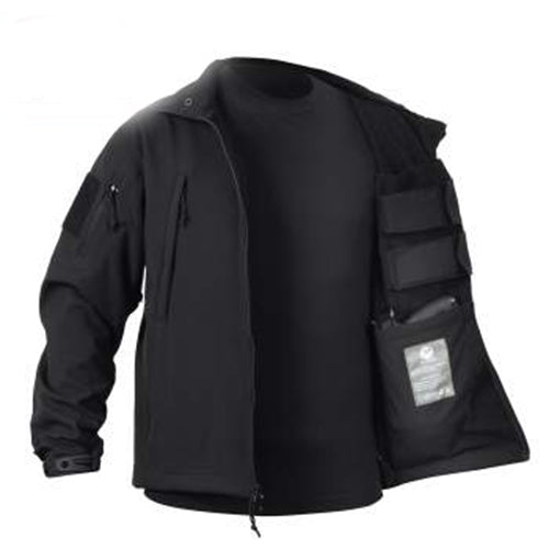 military and police store: military and police store: concealed carry soft shell jacket-black