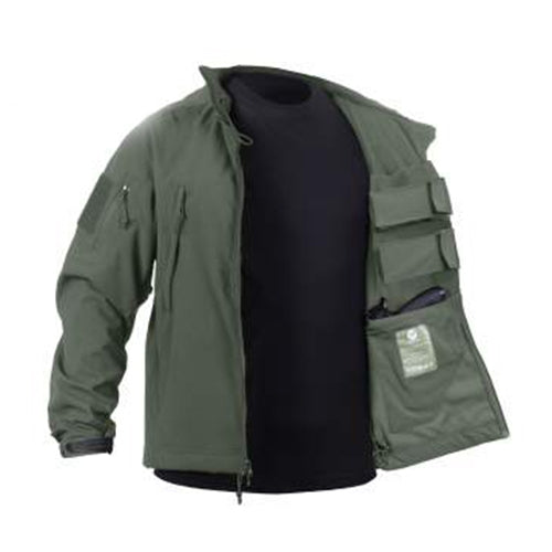 military and police store: military and police store: concealed carry soft shell jacket- olive drab