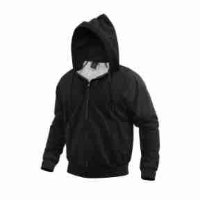 military and police store: military and police store: thermal lined hooded sweatshirt: black