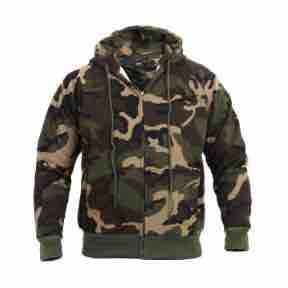 military and police store: military and police store: thermal lined hooded sweatshirt: woodland