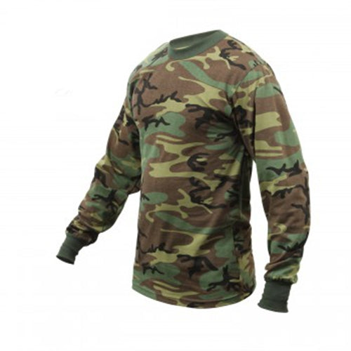 military and police store: military and police store: long sleeve tee: woodland