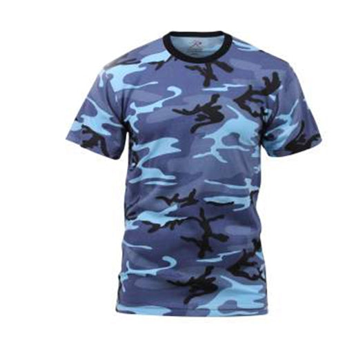 military and police store: military and police store: camo tee- sky blue