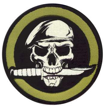 military and police store: military and police store: morale patch: skull & knife