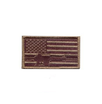 military and police store: military and police store: american flag patch: subdued with rifle