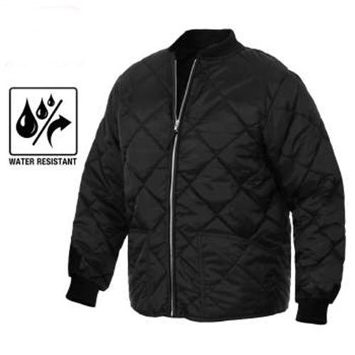 military and police store: military and police store: diamond nylon quilted jacket: black