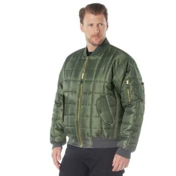 military and police store: military and police store: ma-1 quilted flight jacket: sage